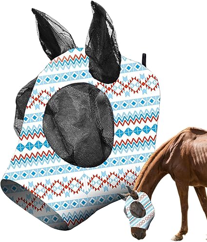 Horse Fly Control Shield,Keeps Fly Away Shield - Uv Protection Breathable Soft Face Covering for Comfort Protection Training Clear Seeing Riding Outdoor