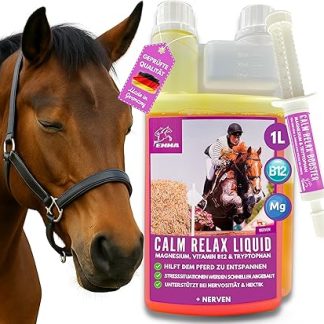 EMMA® Magnesium Vitamin B12 for the horse - Saving set I Supplementary food for the nerves, for stress, plus booster L-tryptophan I 1 L + 1 booster
