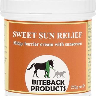 Biteback Products 'Sweet Sun Relief' - SPF30+ Midge Barrier Cream for Horses, Premium Sun Protection, Soothing Skin Cream for Itchy and Hot Conditions, Essential Horse Care - 250g