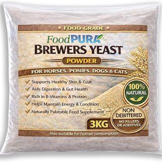Food PURA Brewers Yeast Powder 3KG - Non De Bittered- 100% Natural, Pure, Safe & Effective - For Horses, Ponies, Dogs & Cats - Supports Healthy Skin, Coat & Digestion Human FOOD Grade!