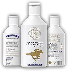 Horse Liquiform Muscle Scrub Embrocation 500ml – Natural Therapeutic Wash with Antiseptic & Antibacterial Properties by Cooper and Gracie | Fast-Absorbing Relief, Prevents Sweat Itch