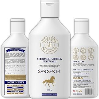 Horse Citronella Biting Pest Wash 500ml – Powerful Organic Shampoo by Cooper and Gracie | Antiseptic Soothing Relief, Cleans Biting Pests | Low-Lathering, 100% Natural