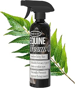 Equine Neem Oil Spray – Natural Fly Repellent & Skin Soother for Horses | Organic Insect & Mite Protection | Coat Conditioner & Itch Relief | Eco-Friendly Horse Care (5ltr)