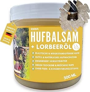 EMMA Huffett Horses with Laurel Oil 500 ml Hoof Gel Yellow I Hoof Balm for Horses Healthy Hooves I Apply Hoof Fat Horse with Brush Against Dry Hooves & Jet Rot Horse Medium I Hoof Fat Blasting Agent