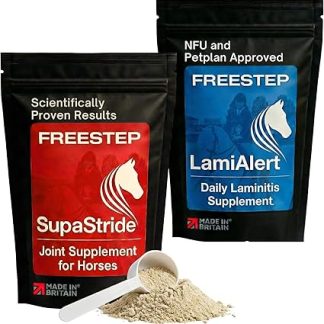 SupaStride with LamiAlert – Joint Supplement and Laminitis Support for Older Horses, Boswellia, Bromelain and Magnesium, Molasses-Free Daily Mobility and Hoof Care