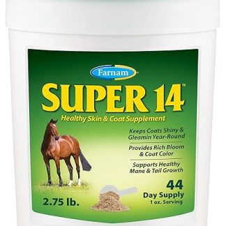 Farnam Super 14 Healthy Skin & Coat Supplement for Horses, Keeps Coats Shiny & Gleaming Year-Round 2.75 Pound, 44 Day Supply