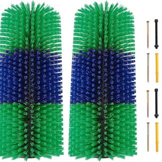 Livestock Scratch Brushes, Horse Scratcher, Animal Back Scratcher for Horse Cattle Sheep Deer with Easy Installation Durable Plastic Grooming Tool 17.13in (Green)