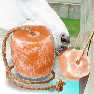 Himalayan Animal Salt Lick (1-2kg) – 100% Natural Mineral-Rich Salt Block for Horses, Cows, Goats & Pets – Long-Lasting & Weatherproof with Hanging Rope