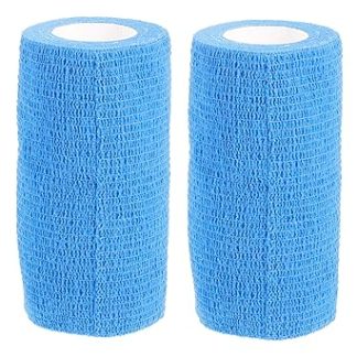 Toyvian 2rolls Self Vet Wrap Elastic for Dogs Horse Cow Breathable Sports Tape Easy to Wrap Change Pet Care