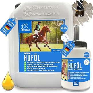 Huffett Canister + Hoof Oil with Brush I Set I Hoof Care I Hoof Gel Healthy Hooves I Hoof Ointment Dry Cracked Brittle Horse Hooves I Hoof Balm Horse Accessories Hoof & Horse Care 500 + 2500 ml