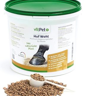 Huf Wohl, Special Mineral Feed Horses - Premium Supplementary Feed with Diatomaceous Gar, Brewer's Yeast, Zinc and Biotin Horse - To Support Hoof Growth - 4 kg Includes Dosing Spoon