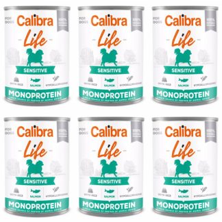 Влажный корм для собак CALIBRA Dog Life Sensitive с лососем и рисом - 6 x 400 г