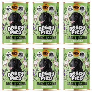 Влажный корм для собак GOOD DOG со вкусом ягненка и баклажанов - 6 x 400 г