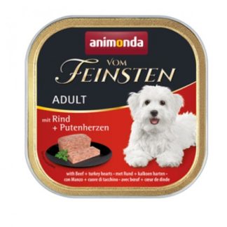 ANIMONDA Vom Feinsten Adult Beef and Turkey Hearts - влажный корм для собак - 150 г