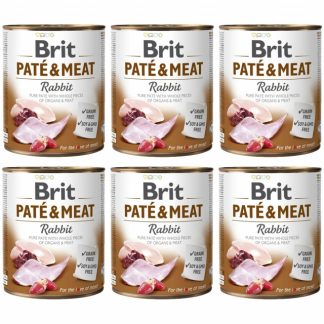BRIT Paté & Meat Rabbit - влажный корм для собак - 6 x 800 г