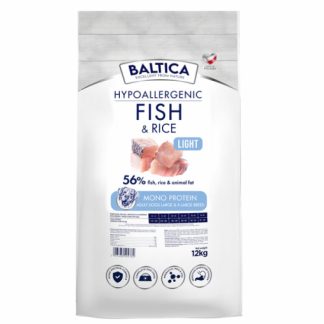 BALTICA Нутрицевтический гипоаллергенный легкий корм для крупных и гигантских пород собак, моно-рыба с рисом - сухой корм для собак - 12 кг