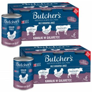 Влажный корм для собак BUTCHER'S Original Mega pack, смесь кусочков в желе - 12 x 400 г (2 x (6 x 400 г))