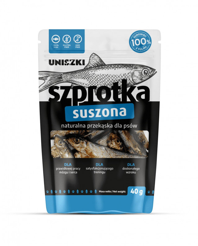 UNISZKI Сушеная шпрота Моно - лакомство для собак - 40 г