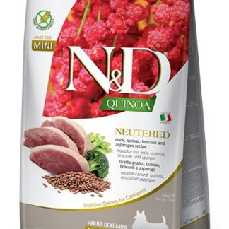 Сухой корм для собак FARMINA N&D с киноа, уткой, брокколи и спаржей, для кастрированных взрослых миниатюрных собак - 2,5 кг