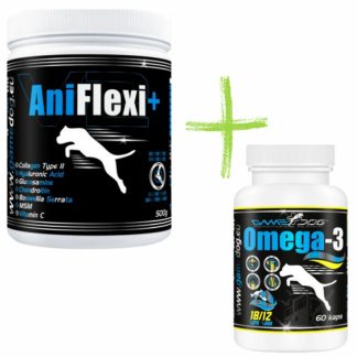 GAME DOG AniFlexi+V2 - добавки для собак - 500 г + GAME DOG Omega-3 - добавки для собак - 60 таблеток