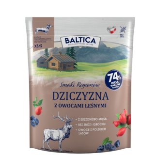 Сухой корм для собак BALTICA «Вкусы регионов» для мелких пород собак, дичи, с лесными ягодами — 1 кг.