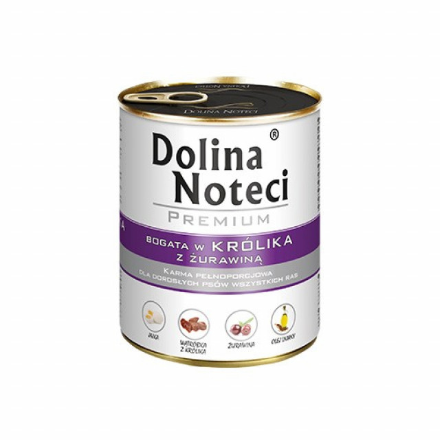 DOLINA NOTECI Премиум-корм для собак с высоким содержанием клюквы и экстрактом кролика - влажный корм для собак - 800 г