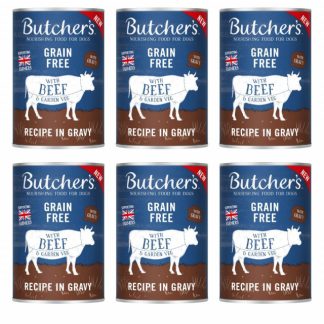 Влажный корм для собак BUTCHER'S Original Recipe в подливке: кусочки говядины в подливке - 6 x 400 г