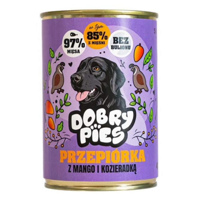 Влажный корм для собак GOOD DOG Quail с манго и пажитником - 400 г