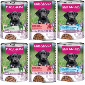 Влажный корм для щенков EUKANUBA Life Care, смесь вкусов - 6 x 400 г