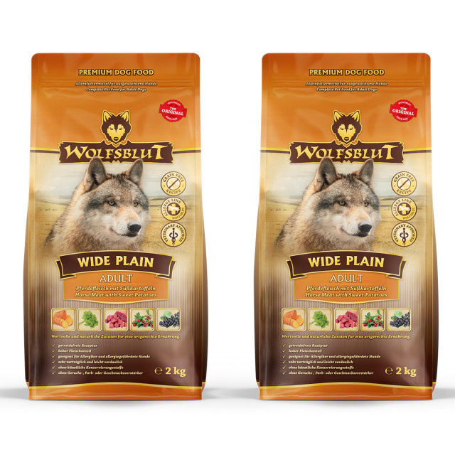 WOLFSBLUT Wide Plain Horse Meat - сухой корм для собак - 4 x 2 кг