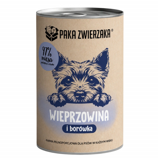 PAKA ZWIERZAKA Свинина с черникой Mono - влажный корм для собак - 400г