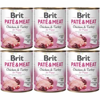 BRIT Paté & Meat Puppy Chicken - влажный корм для собак - 6 x 800 г