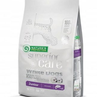NATURE'S PROTECTION Superior Care White Dogs Grain Free Junior Salmon - сухой корм для собак - 1,5 кг