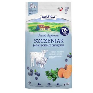 Сухой корм для щенков «Балтика: Вкусы регионов» с ягненком и телятиной — 3 кг.
