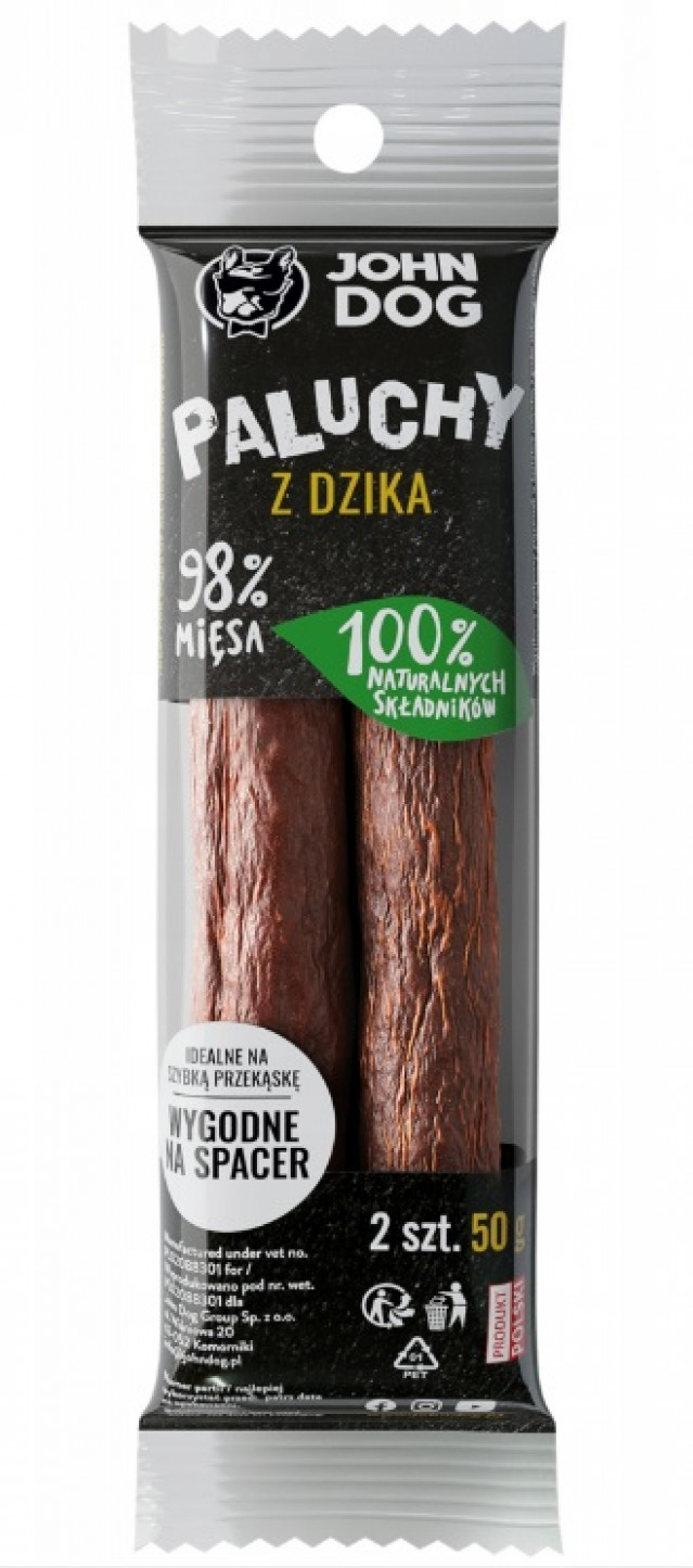 Лакомство для собак JOHN DOG Wild Boar Sticks - 50 г