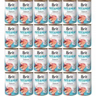 BRIT Paté & Meat Salmon - влажный корм для собак - 24 x 400 г