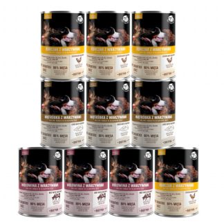 Влажный корм для собак PET REPUBLIC для крупных пород. Смесь вкусов с овощами. 10 x 1250 г.