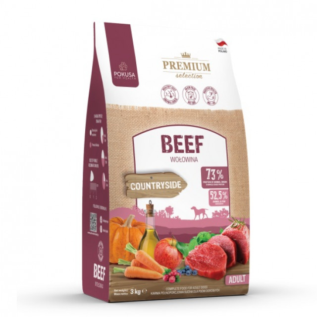POKUSA Premium Selection Beef Adult - сухой корм для собак - 3 кг