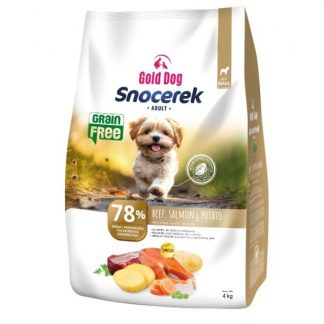 GOLD DOG Snocerek Беззерновой сухой корм для собак мелких пород, говядина, лосось, картофель - 4 кг