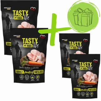 Влажный корм для собак BIOFEED Tasty Dogs Life Poultry - 2 упаковки по 500 г + 2 упаковки по 500 г БЕСПЛАТНО