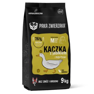 PET PAKA Утка с яблоком M Моно - сухой корм для собак - 9 кг