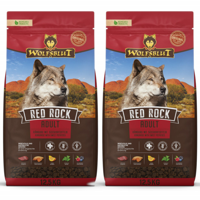 WOLFSBLUT Red Rock Kangaroo with Sweet Potatoes - сухой корм для собак - 2 x 12,5 кг