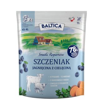 Сухой корм для щенков BALTICA «Вкусы регионов» с ягненком и телятиной — 1 кг.