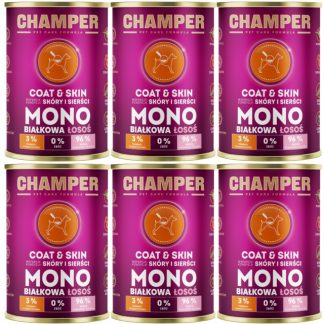 Влажный корм для собак CHAMPER Coat & Skin Mono Salmon - 6 x 400 г
