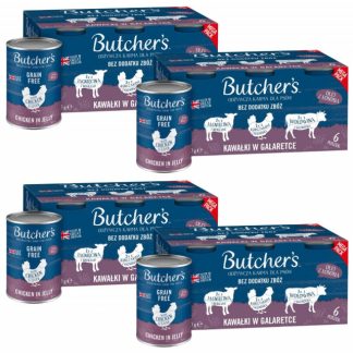 Влажный корм для собак BUTCHER'S Original Mega pack, смесь кусочков в желе - 24 x 400 г (4 x (6 x 400 г))