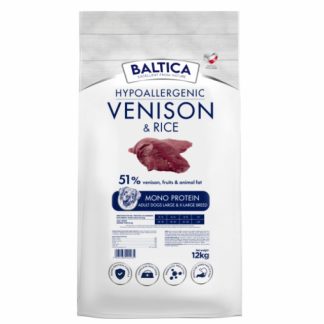 BALTICA Нутрицевтический гипоаллергенный корм для собак крупных и гигантских пород, моно-оленина с рисом - сухой корм для собак - 12 кг