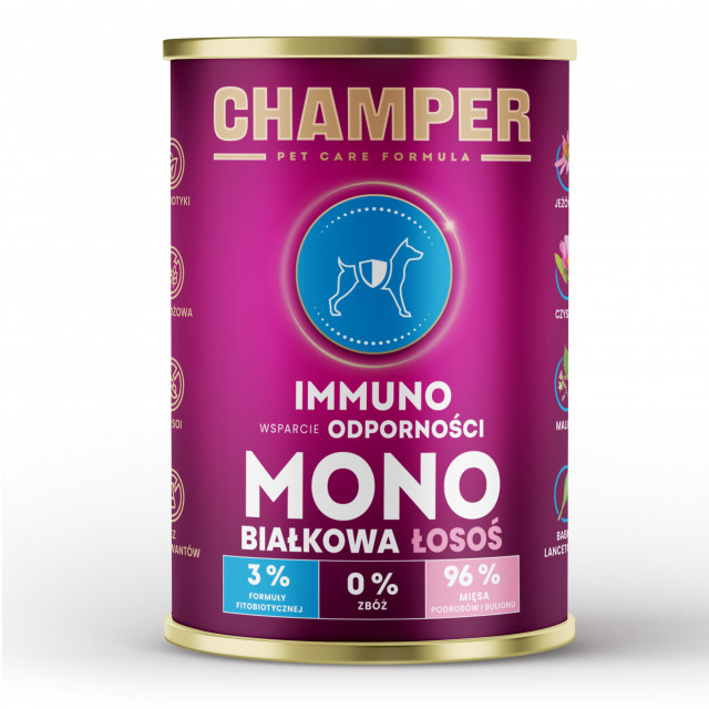 Влажный корм для собак CHAMPER Immuno Mono Salmon - 400 г
