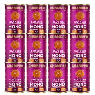 Влажный корм для собак CHAMPER Coat & Skin Mono Turkey - 12 x 400 г