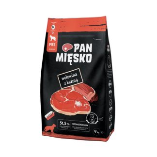 PAN MĘSKO Говядина с козьим молоком M - сухой корм для собак - 9 кг