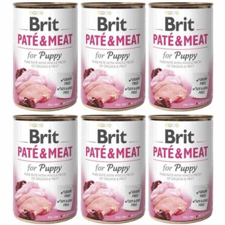 BRIT Paté & Meat Puppy Chicken - влажный корм для собак - 6 x 400 г